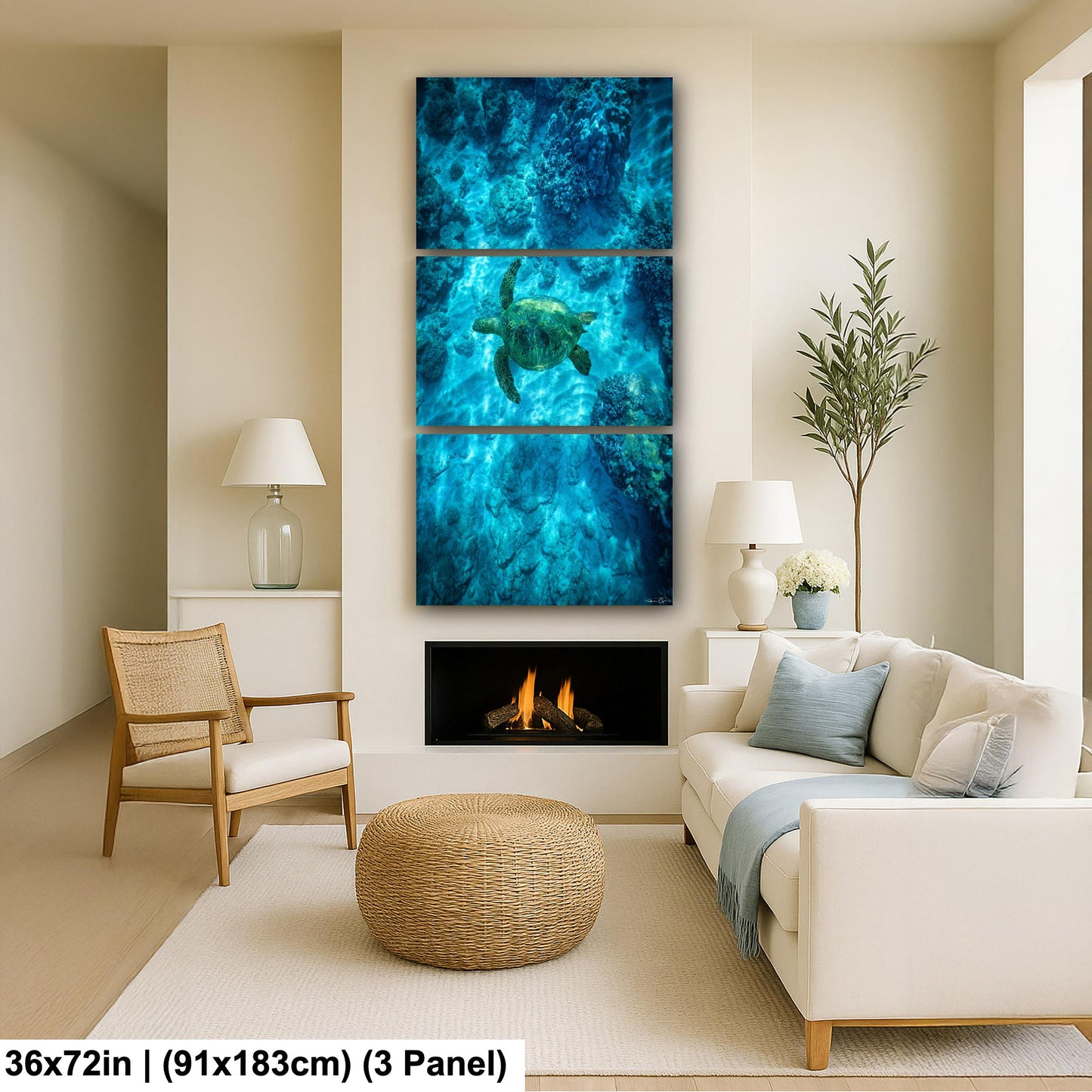 Sea Turtle Wall Art: Maui Ocean View - Tropical Coastal Decor