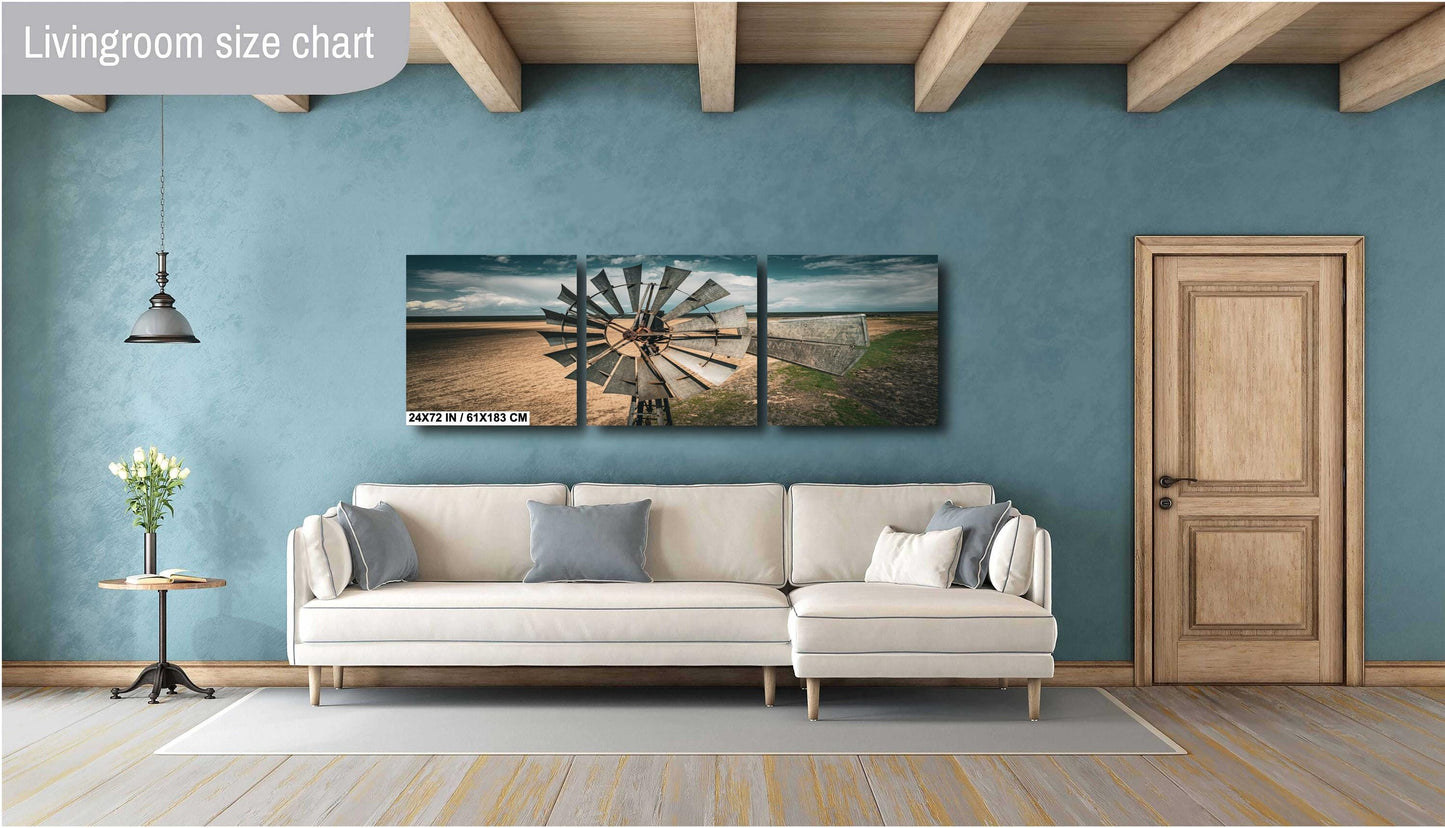 Rustic Windmill Wall Art - Farm Landscape Print | Canvas, Metal & Acrylic Decor