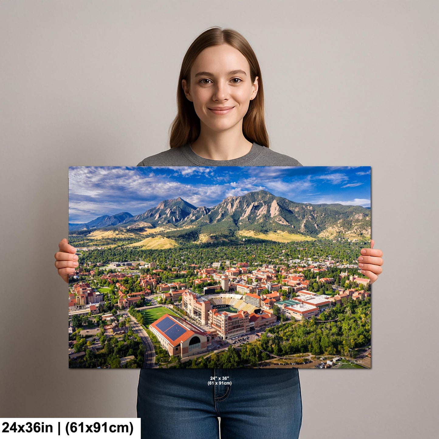 CU Boulder Wall Art – Folsom Field Print | Flatirons Landscape Art Canvas