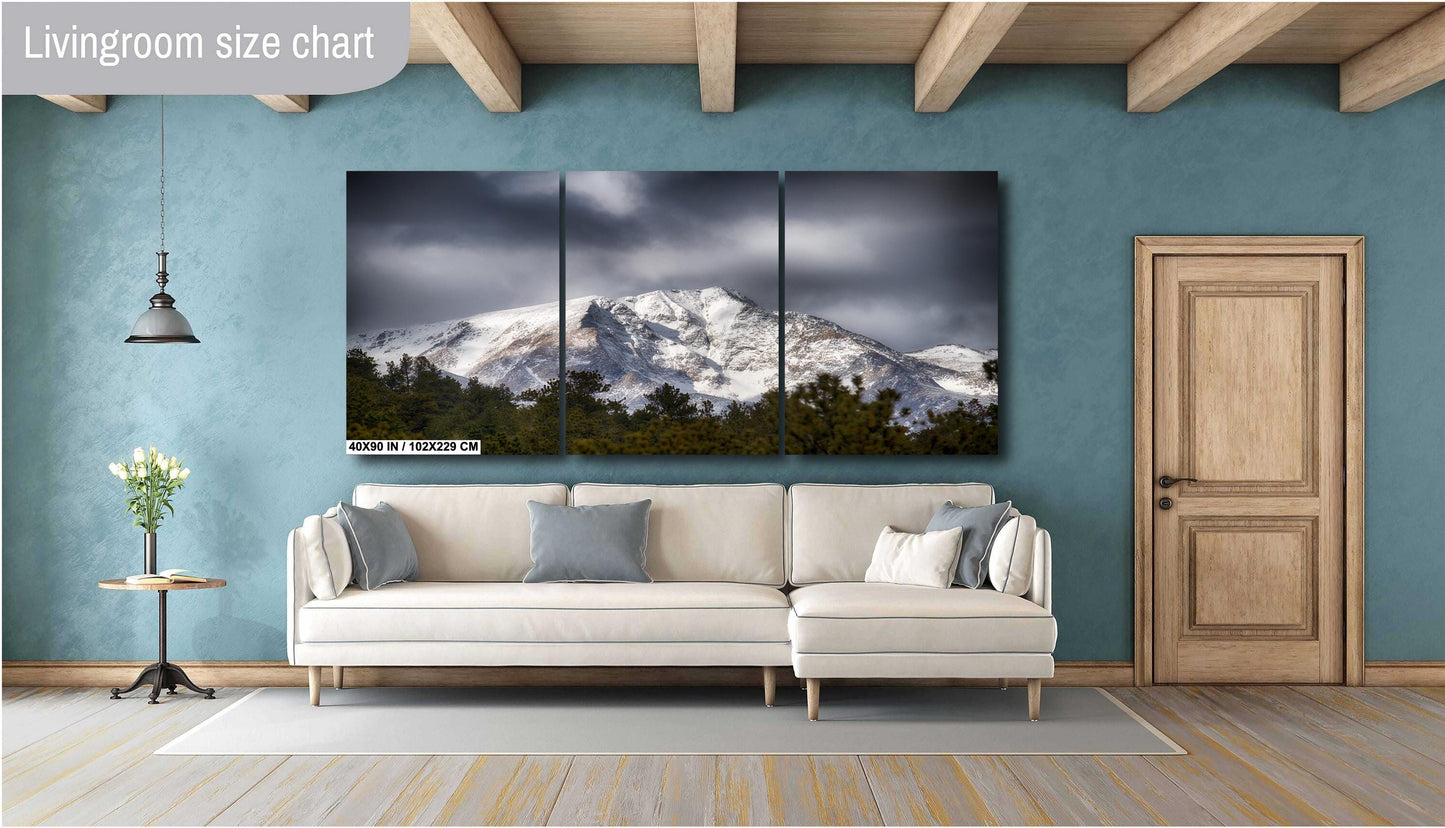 Rocky Mountain Wall Art – Winter Mountain Landscape Print on Premium Photo Paper