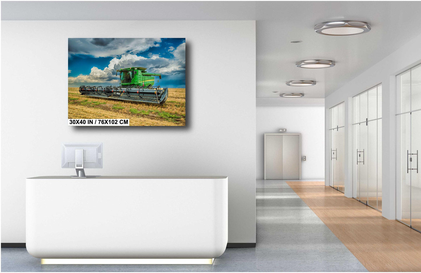 John Deere Tractor Wall Art - Dramatic Farm Landscape Photography Print | Rustic Country Decor