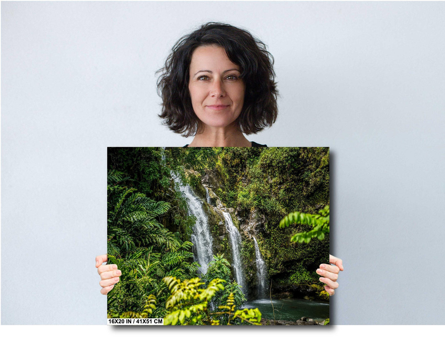 Maui Waterfall Wall Art – Hawaiian Tropical Print | Ready To Hang Canvas, Acrylic