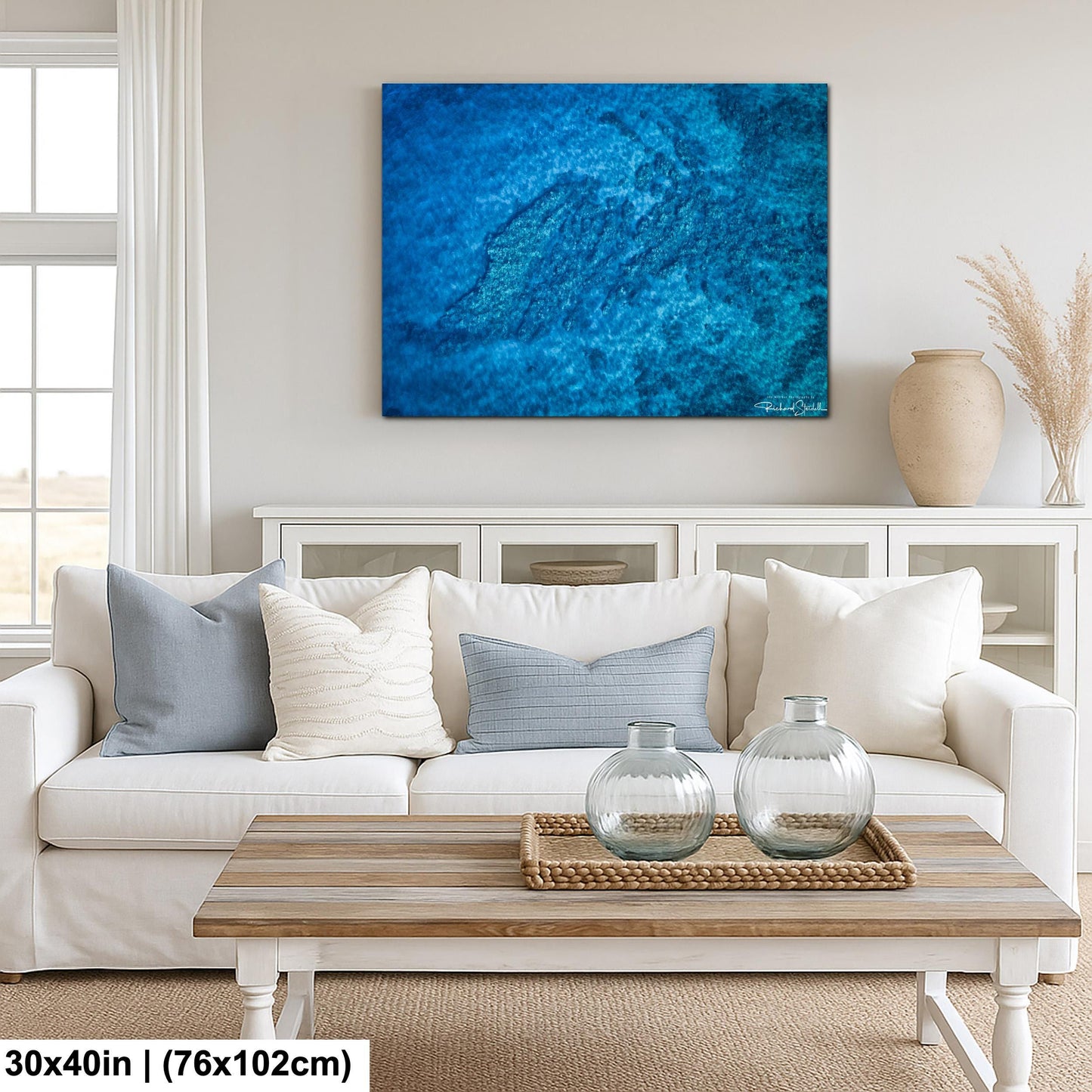 Ocean Reef Photography: Aerial Beach View - Vibrant Coastal Art