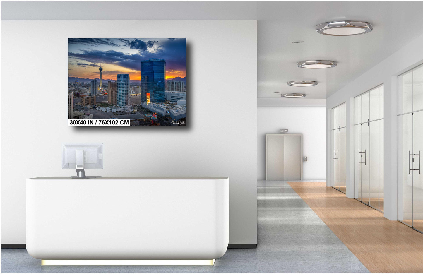 Las Vegas Strip Sunrise Vibrant Cityscape Wall Art - Nevada Skyline Print