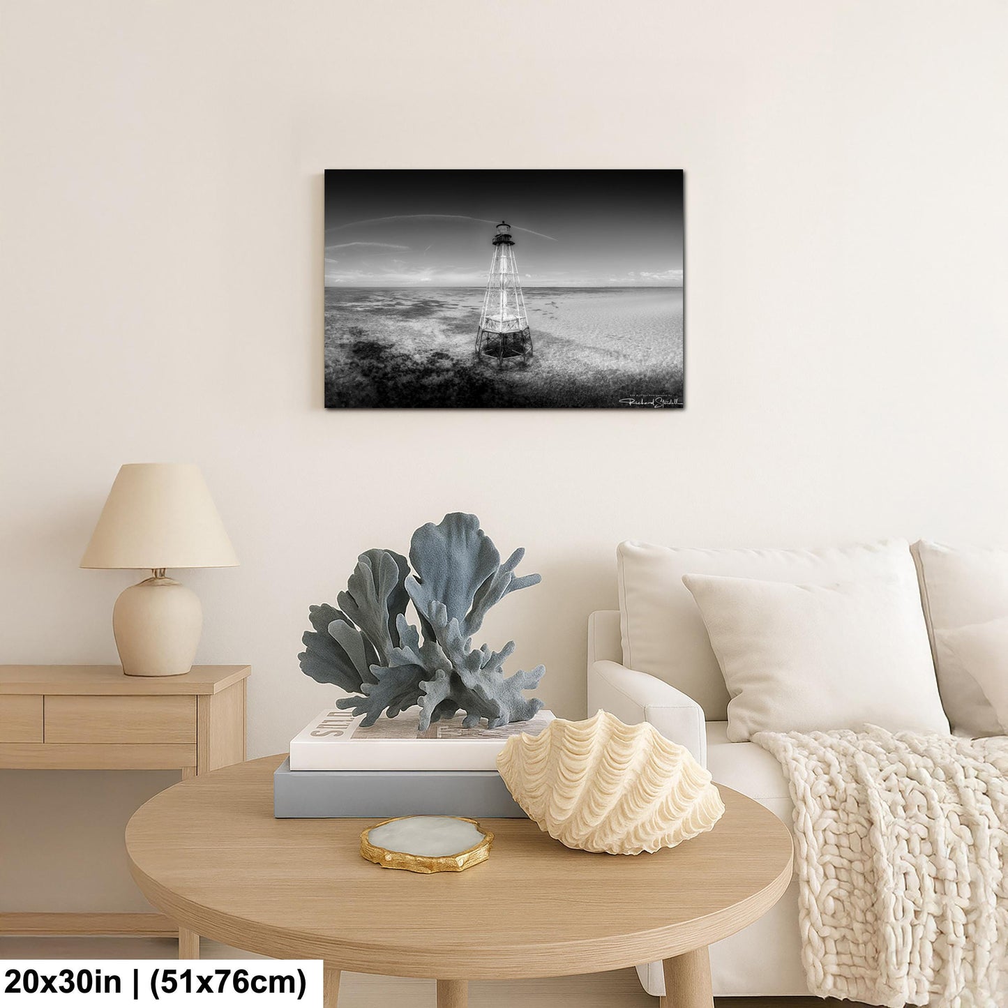Florida Keys Lighthouse Print, Alligator Reef, Islamorada (Coastal Wall Art)