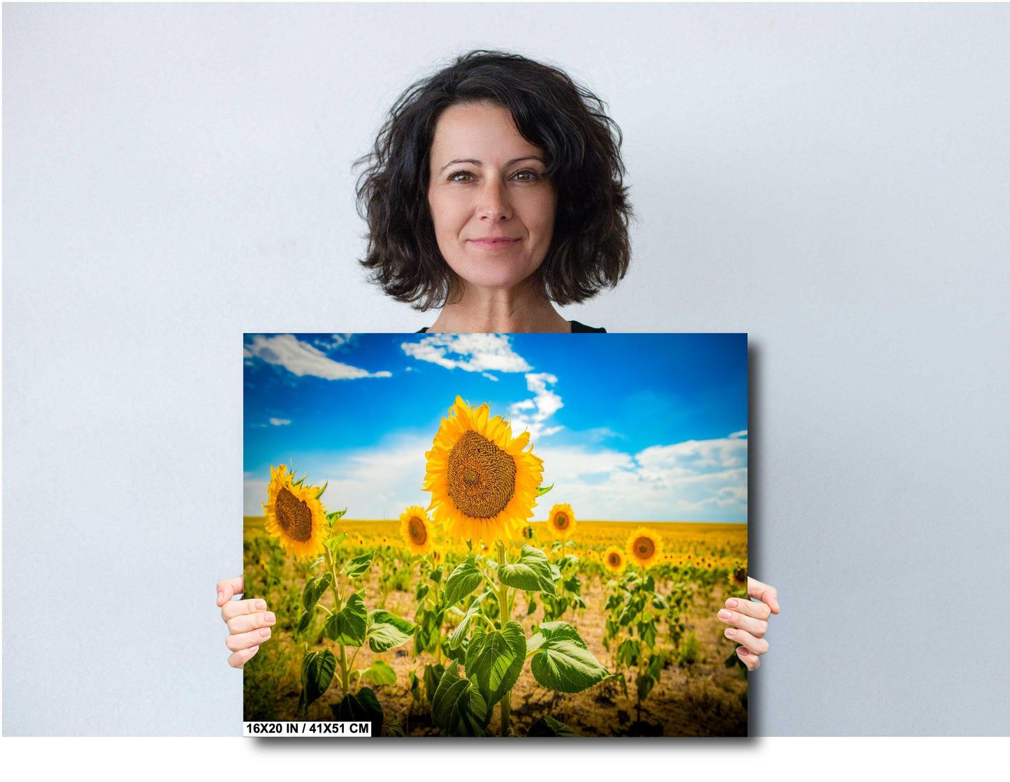 Sunflower Field Print - Vibrant Yellow Sunflower Canvas | Rustic Farmhouse Wall Art