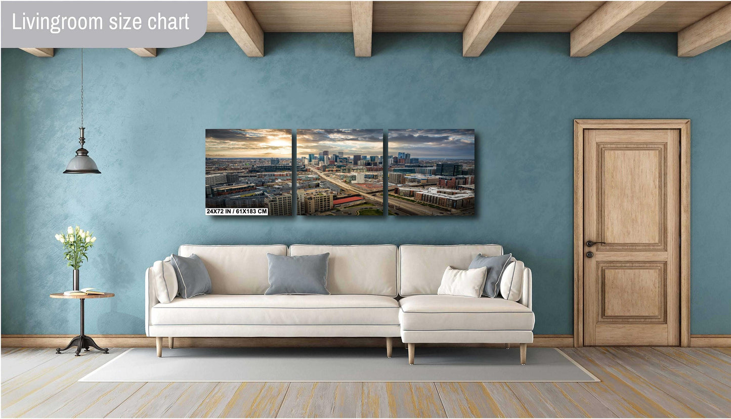 Denver Skyline Wall Art - Modern Cityscape Decor | Union Station Print for Home & Office