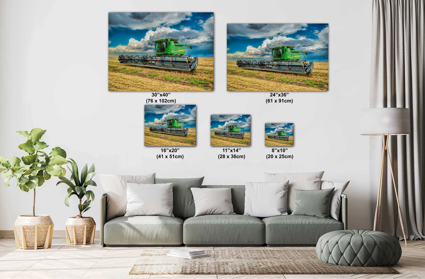 John Deere Tractor Wall Art - Dramatic Farm Landscape Photography Print | Rustic Country Decor