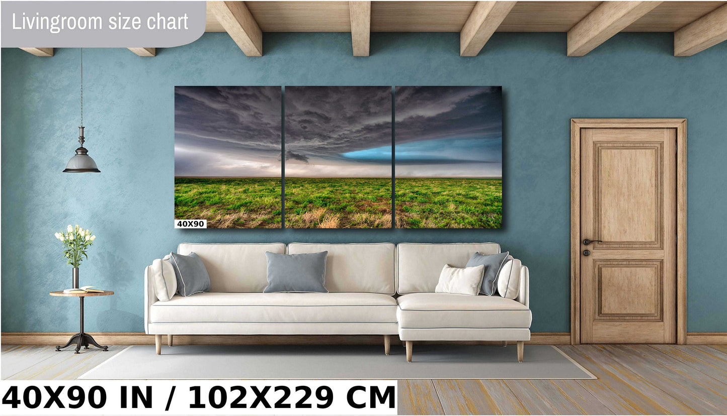 Thunderstorm Wall Art - Moody Storm Decor | Rustic Storm Print Canvas