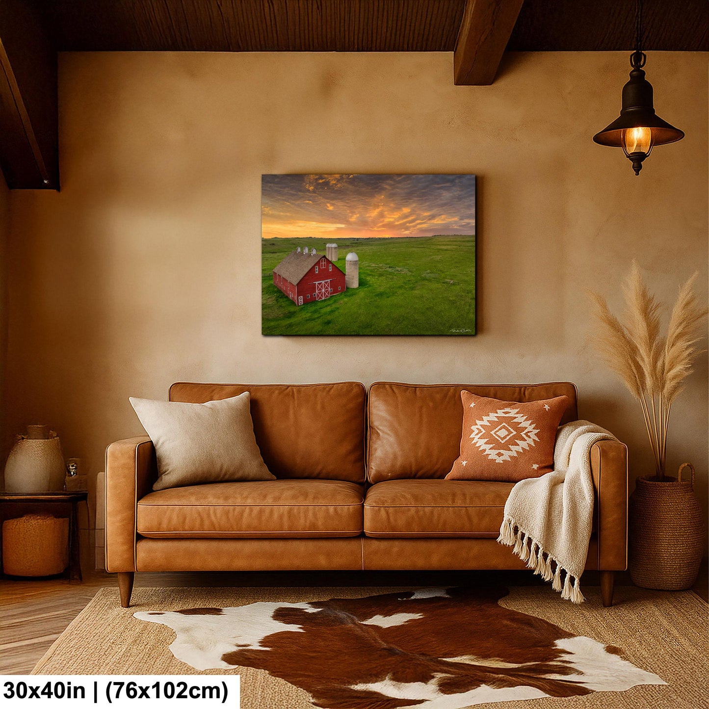 Farm Landscape Photography Print - John Deere Tractor on Premium Photo Paper