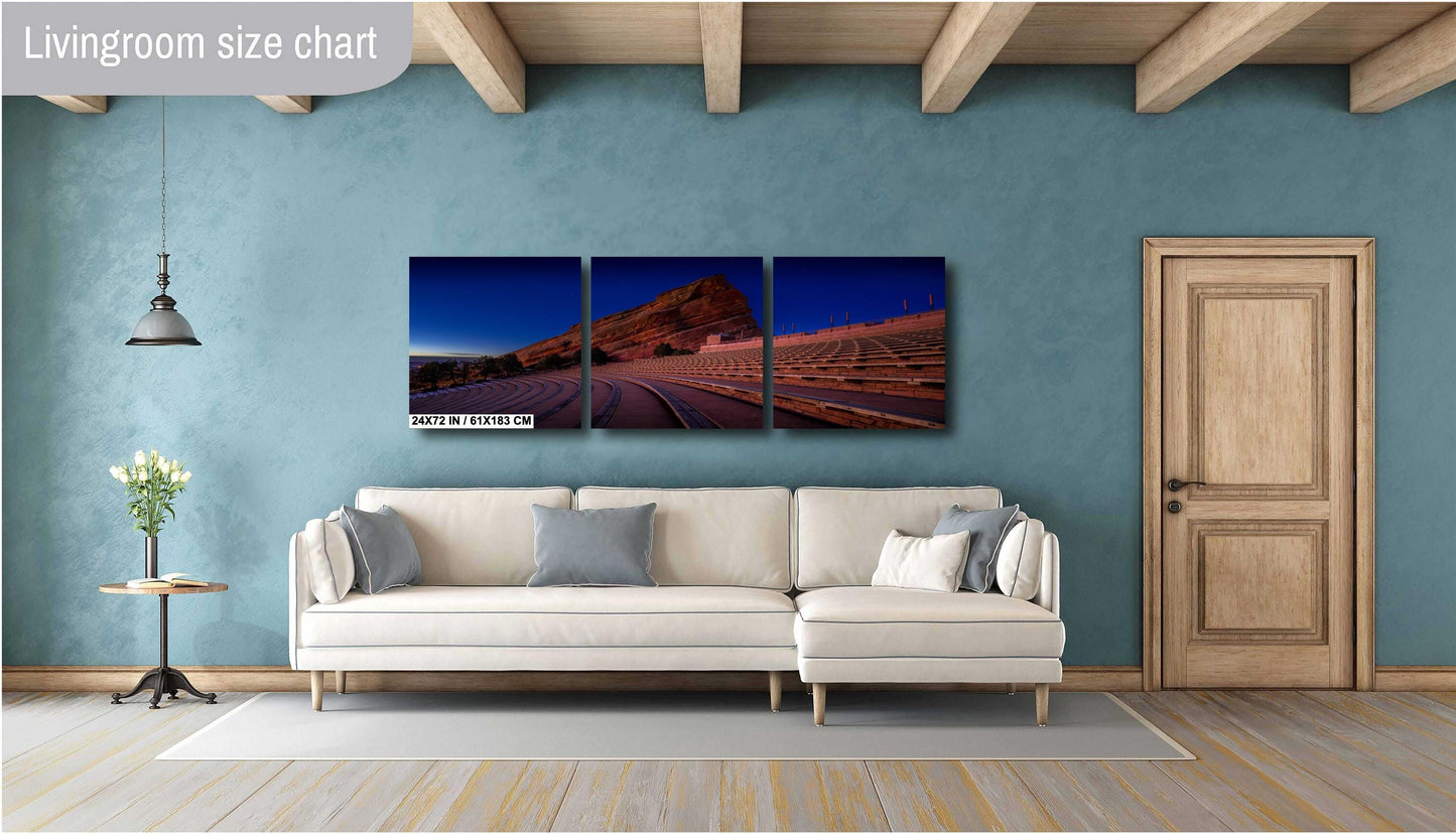 Red Rocks Landscape Print - Twilight Canvas Wall Art | Ready to Hang Decor