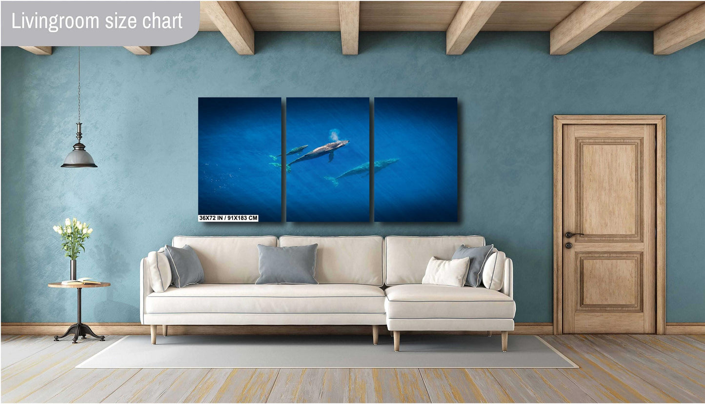 Humpback Whale Wall Art – Marine Canvas Print | Baby Whale Nursery Art Decor