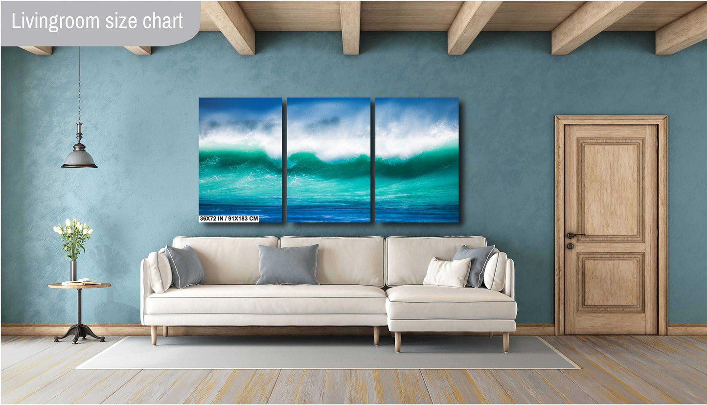 Ocean Wave Wall Art - Vibrant Surf Photography Print | Coastal Wall Decor