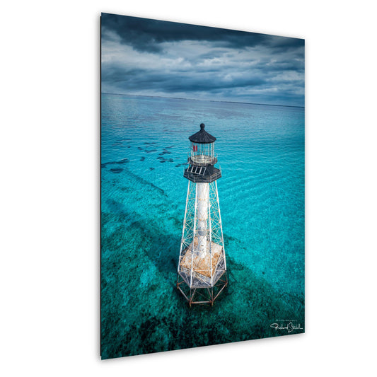Alligator Reef Lighthouse Art – Coastal Wall Decor | Florida Keys Artwork Canvas Print