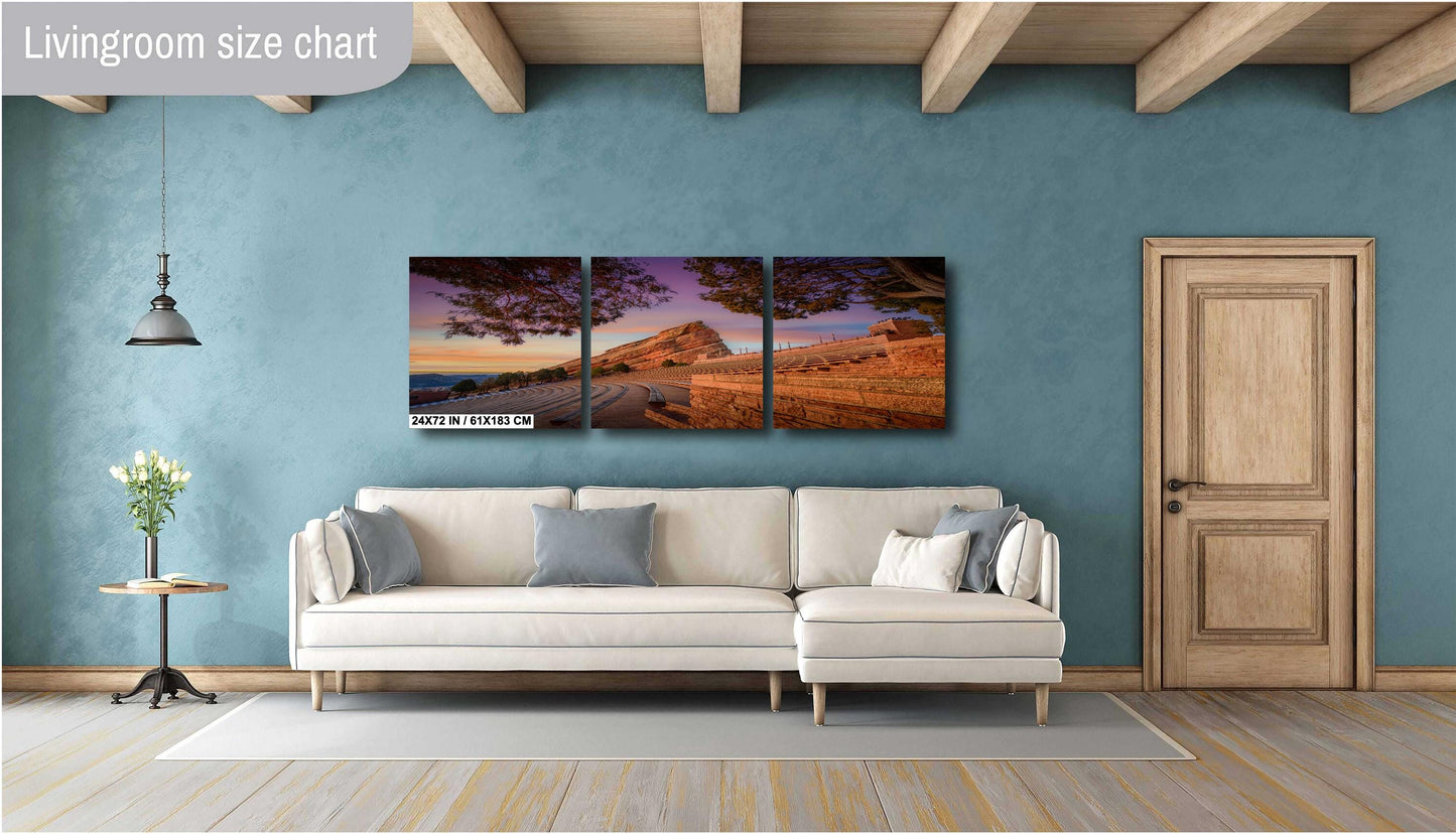 Red Rocks Landscape Print – Colorado Wall Art | Sunrise Canvas Decor & Metal Art