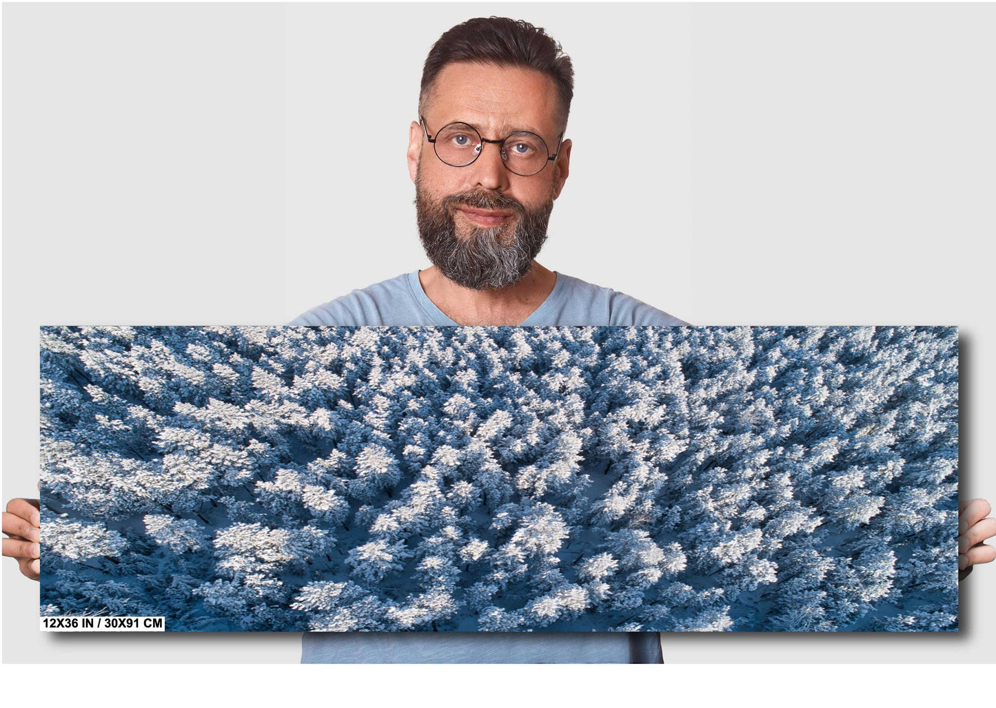 Winter Wall Art – Snowy Forest Print | Minimalist Nature Print with Pine Trees