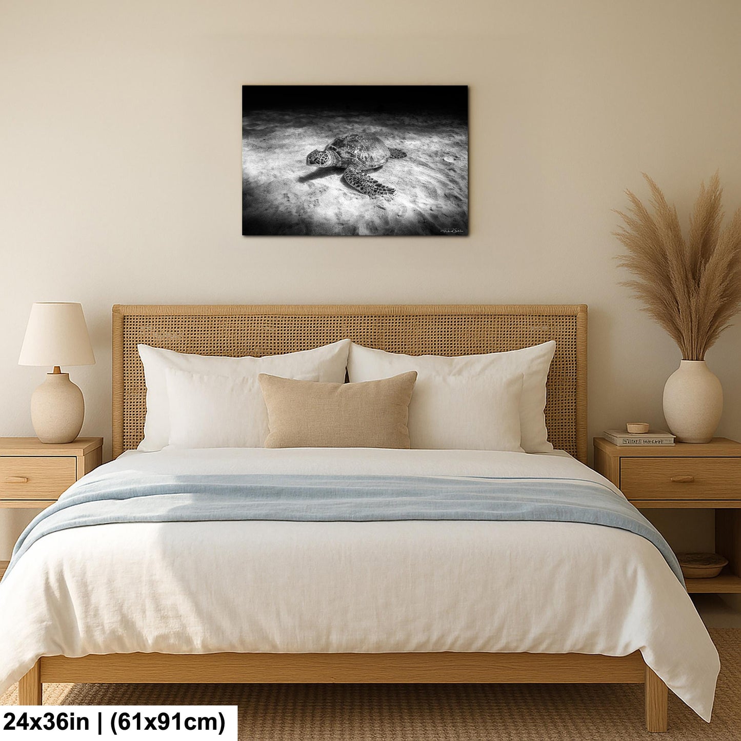 Sea Turtle Wall Art - Maui Ocean View | Tropical Coastal Decor Print