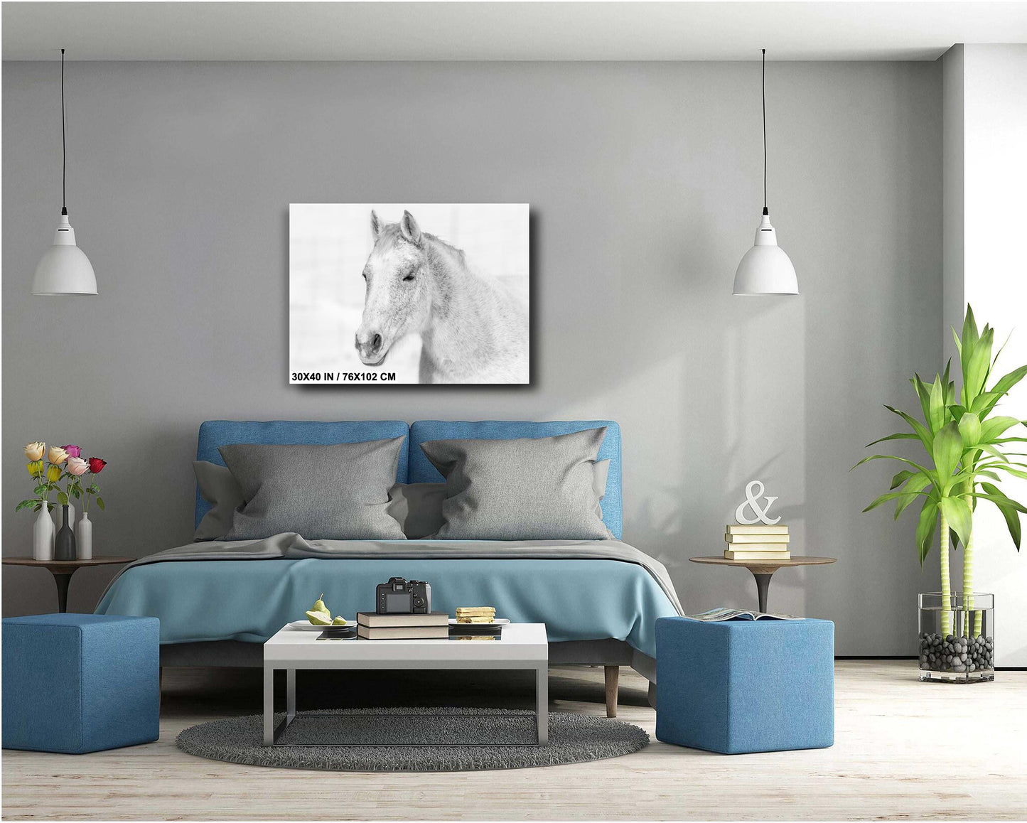 White Horse Wall Art – Serene Equine Wall Decor on Canvas, Metal & Acrylic Prints