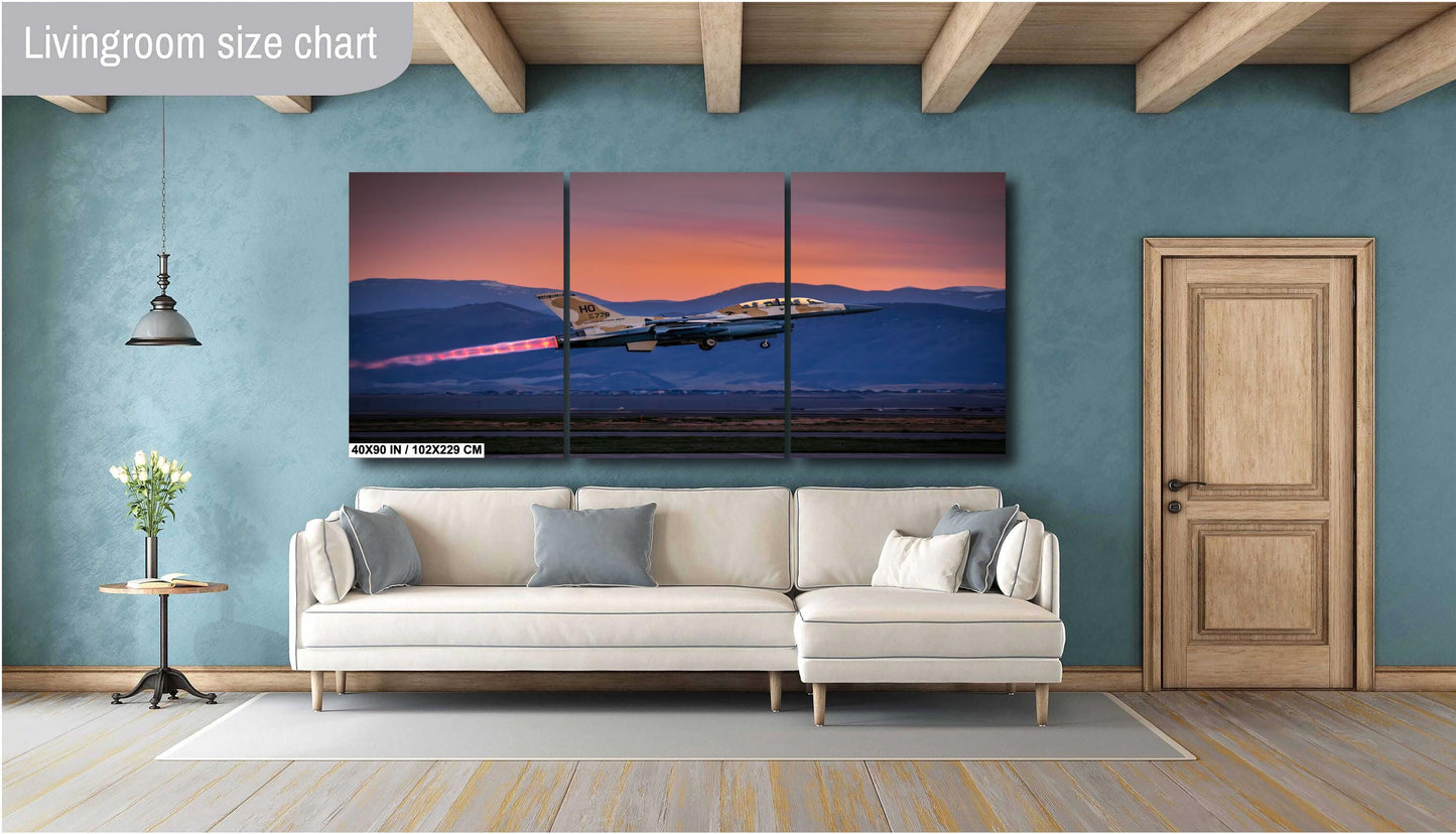F-16 Wall Art – Fighter Jet Decor | Military Aircraft Art | Unique Home & Office Artwork