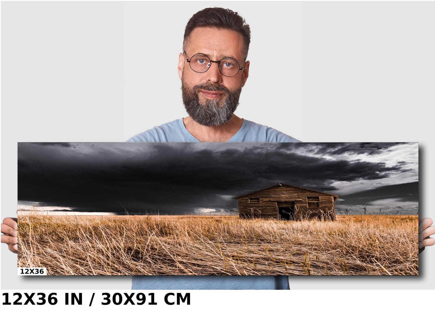 Rustic Farm Wall Art – Old Red Barn Print | Storm Photography Art Canvas