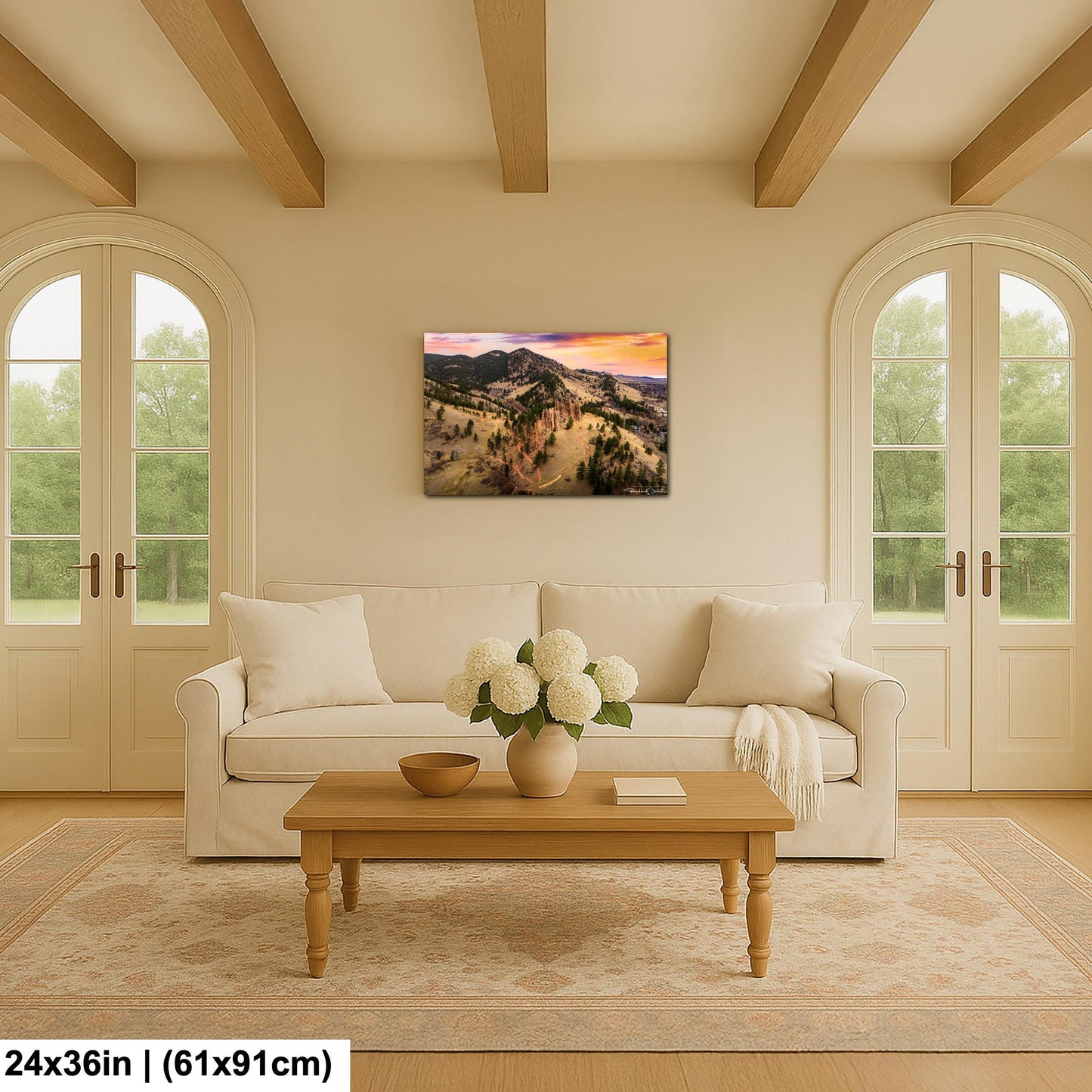 Boulder Sunrise Canvas - Mountain Wall Art | Ready to Hang Vivid Color Print