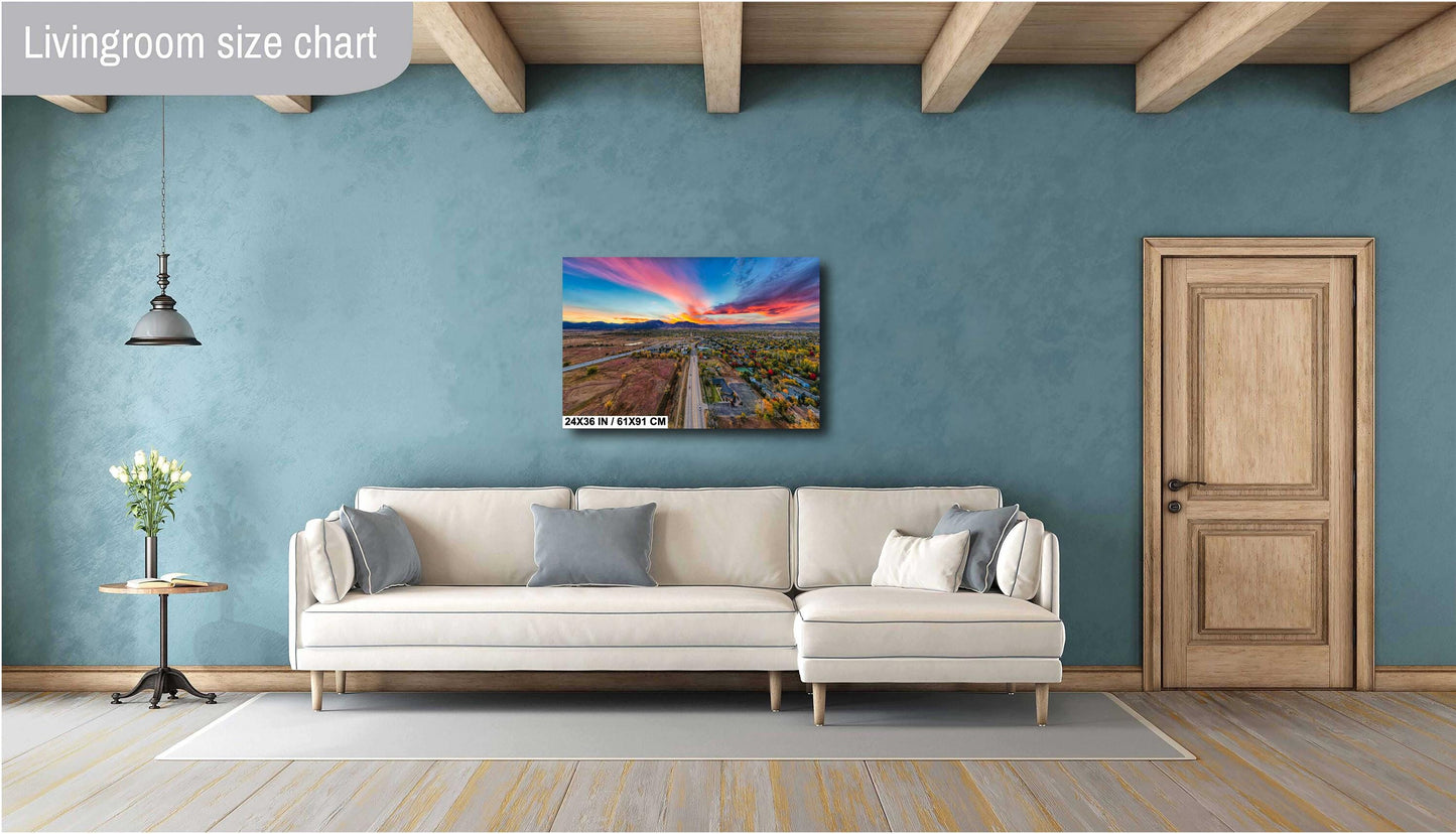 Boulder Sunset Wall Art – Flatirons Canvas Print | Autumn Mountain Decor