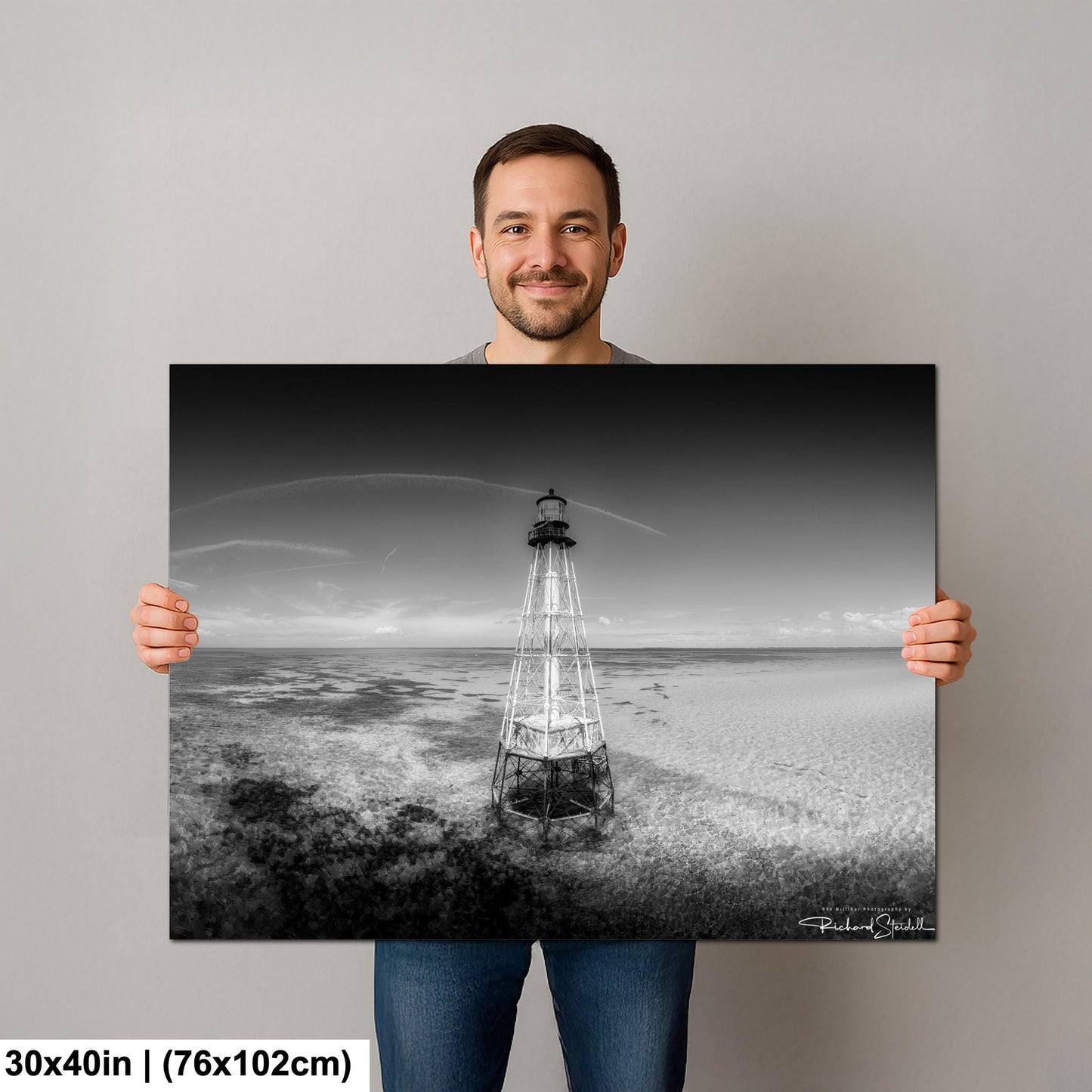 Florida Keys Lighthouse Print, Alligator Reef, Islamorada (Coastal Wall Art)