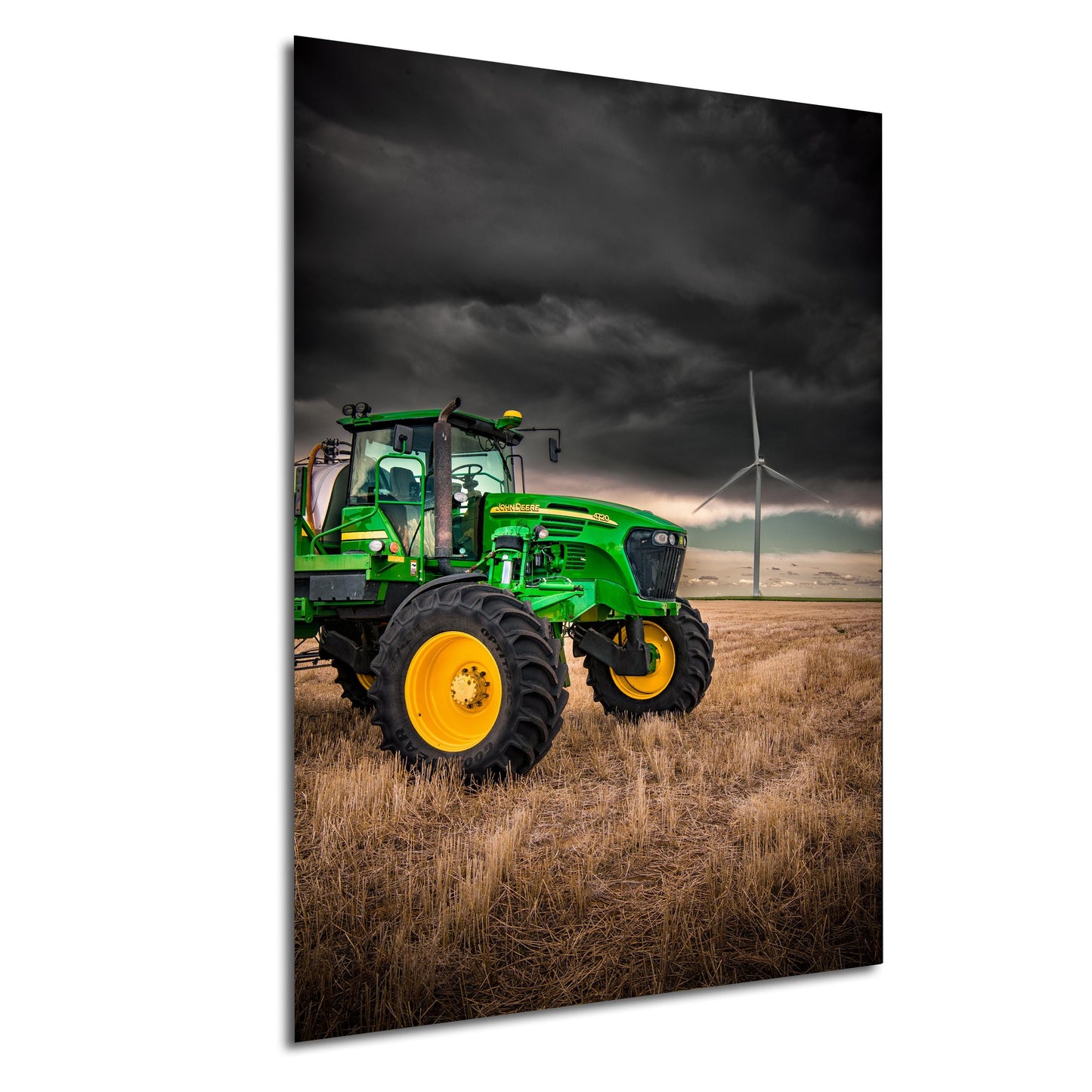 John Deere Tractor Wall Art – Dramatic Farm Landscape Photography Print | Rustic Country Decor
