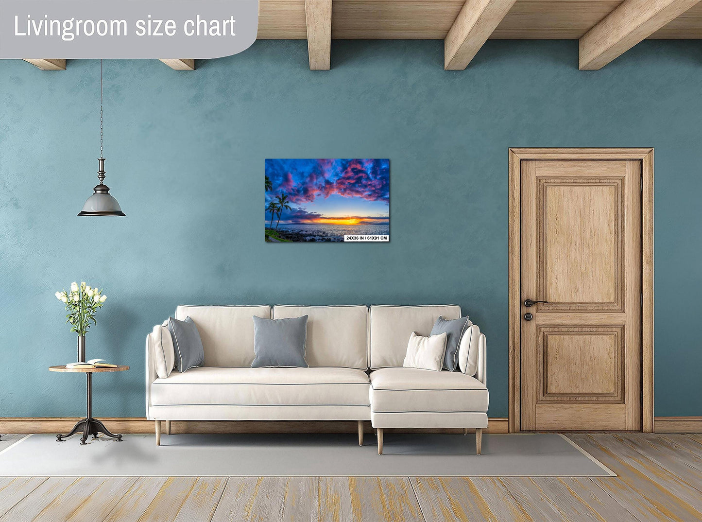 Maui Sunset Photo Print - Hawaii Wall Art | Palm Trees Canvas | Tropical Beach Decor