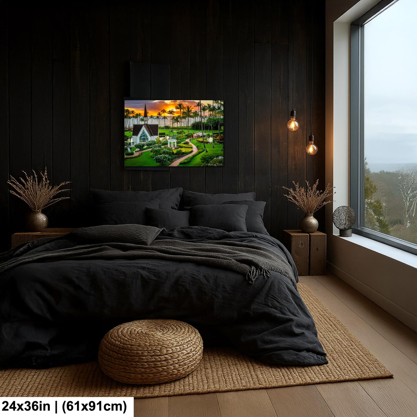 Wailea Chapel Maui Print - Tropical Sunset Art | Ready to Hang Canvas