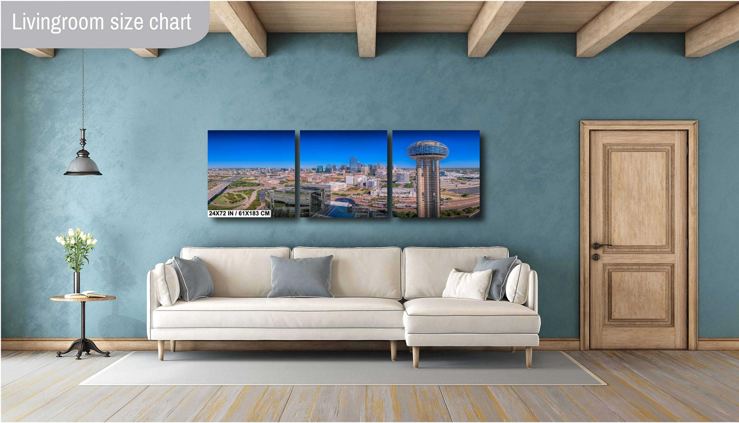 Dallas Skyline Print - Premium Dallas Wall Art | Modern Canvas & Metal Photo