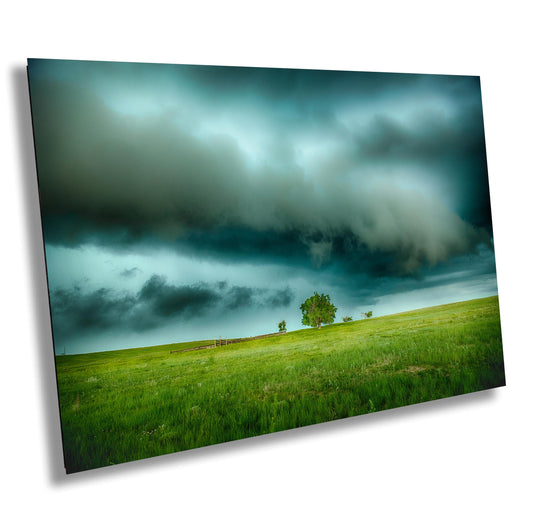 Stormy Sky Wall Art – Moody Landscape Print With Lone Tree Photograph