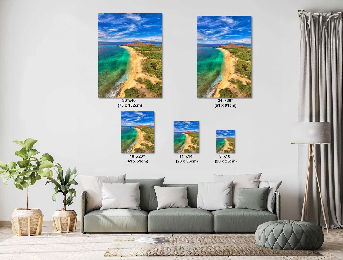 Maui Wall Art - Big Beach Metal Canvas | Hawaii Coastal Decor | Tropical Home Decoration