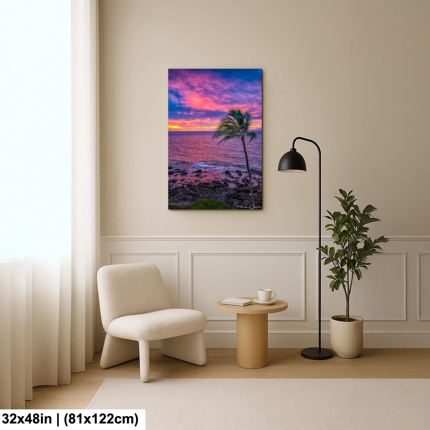 Maui Sunset Wall Art - Tropical Palm Tree Landscape