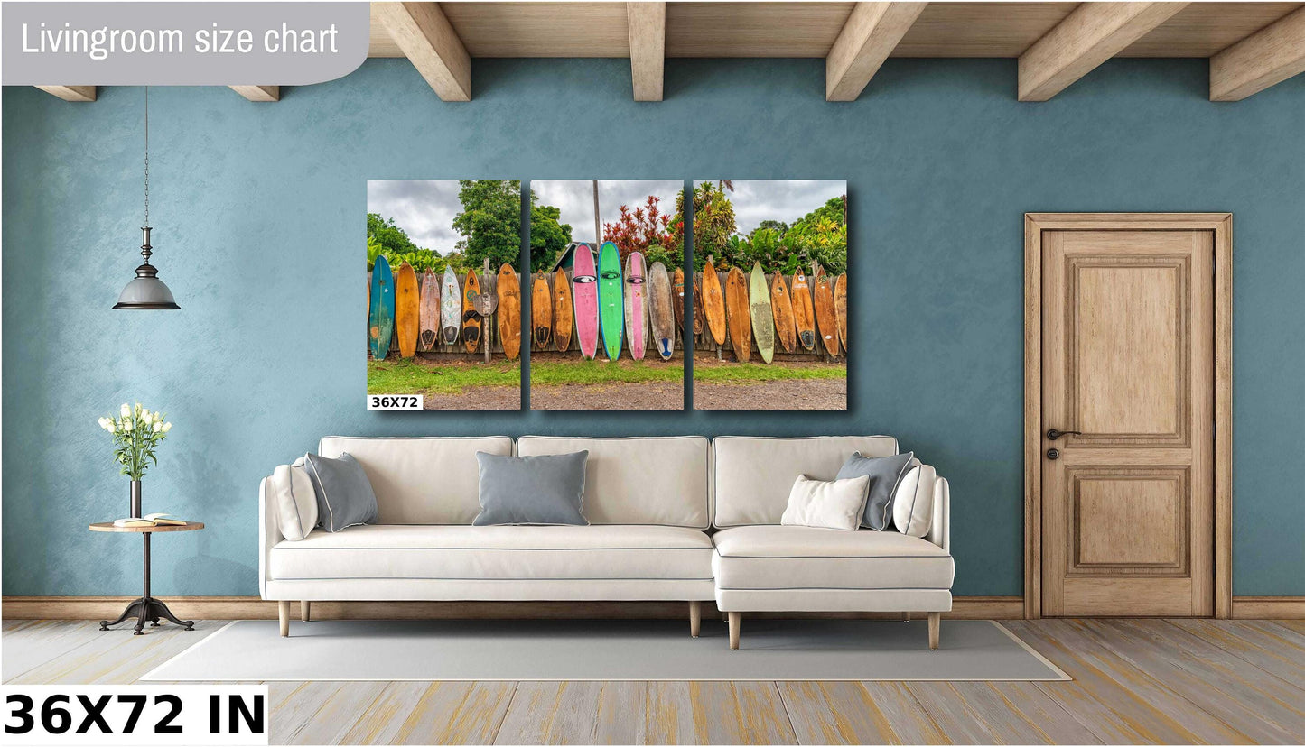 Surfboards Wall Art | Coastal Beach Decor - Modern Ocean Wave Poster