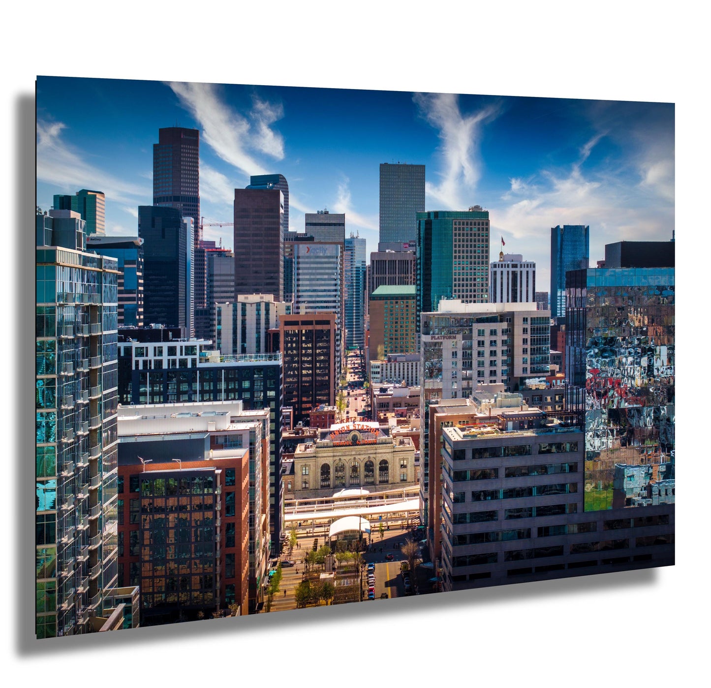 Denver Skyline Wall Art – Modern Cityscape Decor Featuring Union Station Print