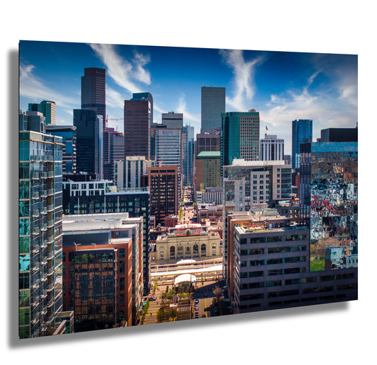 Denver Skyline Wall Art – Modern Cityscape Decor Featuring Union Station Print