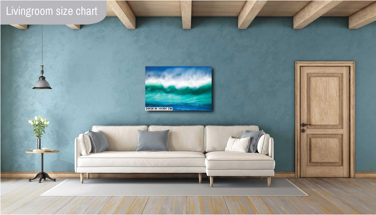 Ocean Wave Wall Art - Vibrant Surf Photography Print | Coastal Wall Decor
