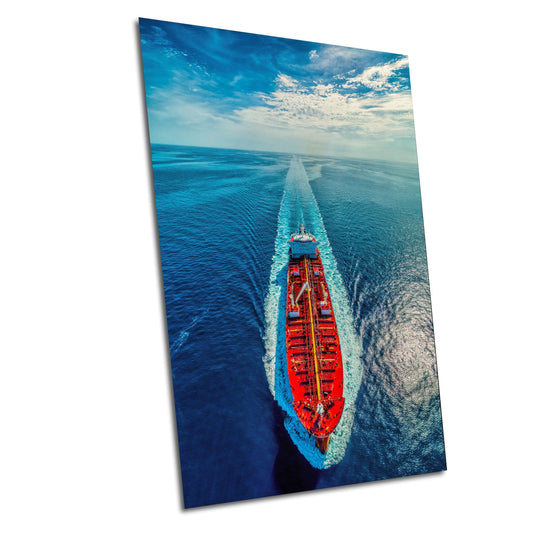 Ocean Tanker Ship Art - Vibrant Maritime Photography Print | Coastal Wall Decor
