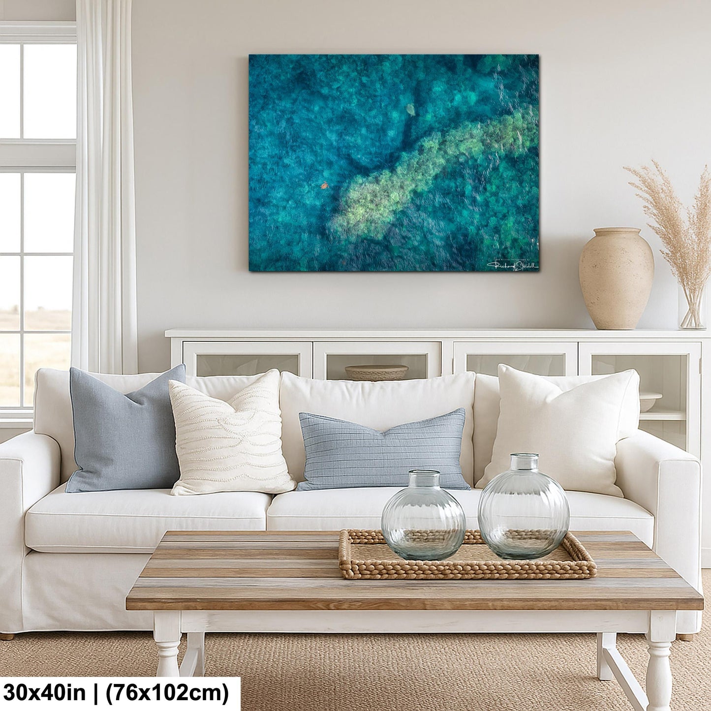Sea Turtle Wall Art: Maui Ocean View - Tropical Coastal Decor