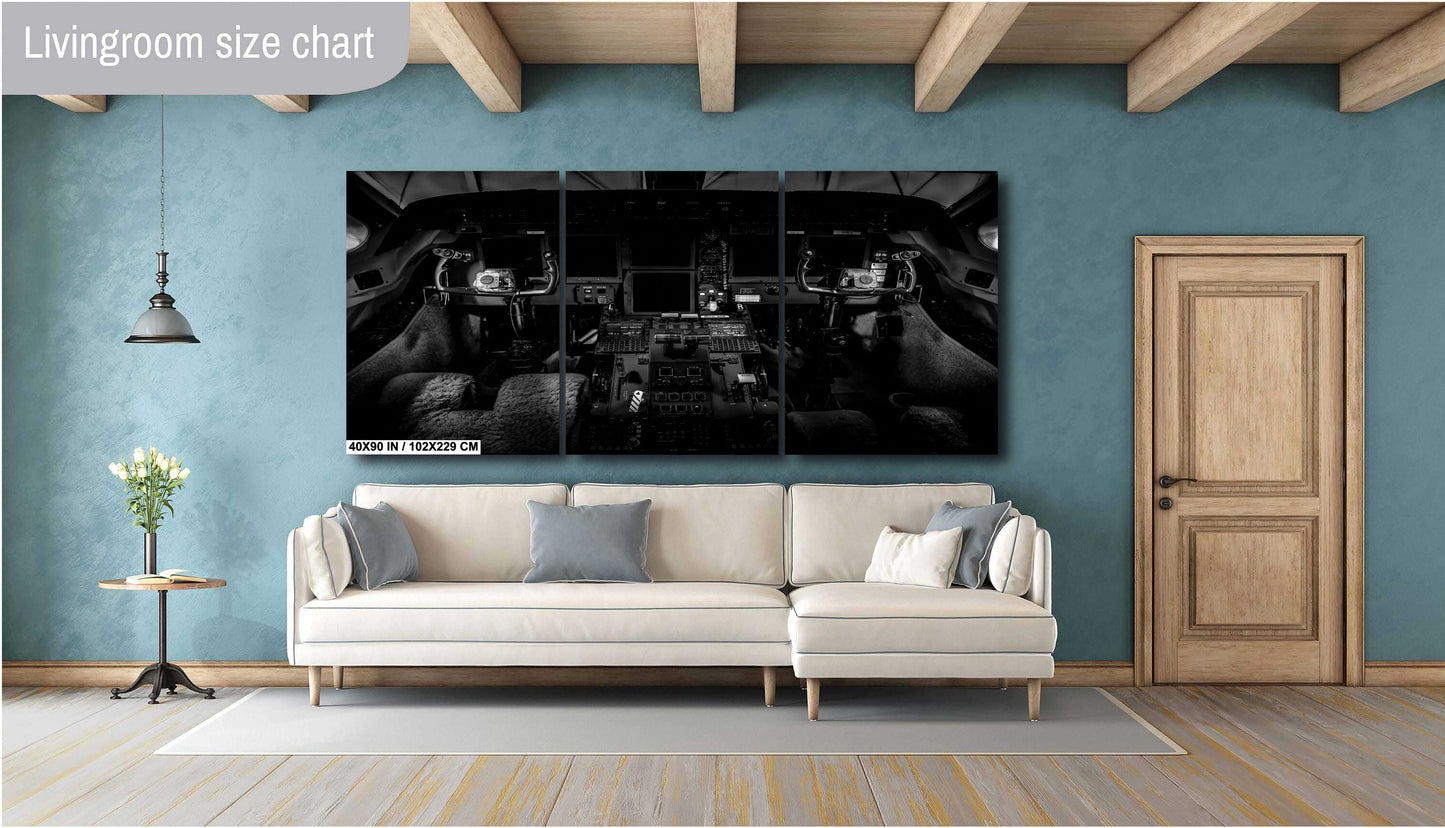 Gulfstream V Cockpit - Pilot Cockpit Print | Ready To Hang Canvas & Metal Aviation Print