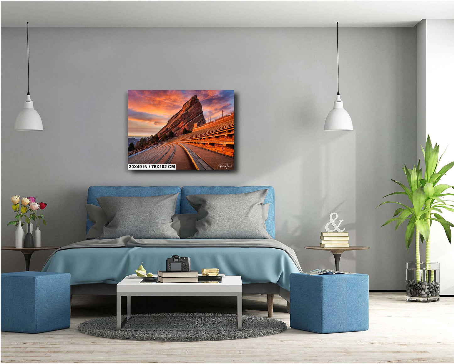 Red Rocks Wall Art - Colorado Landscape Print | Sunrise Photo Canvas & Metal Prints