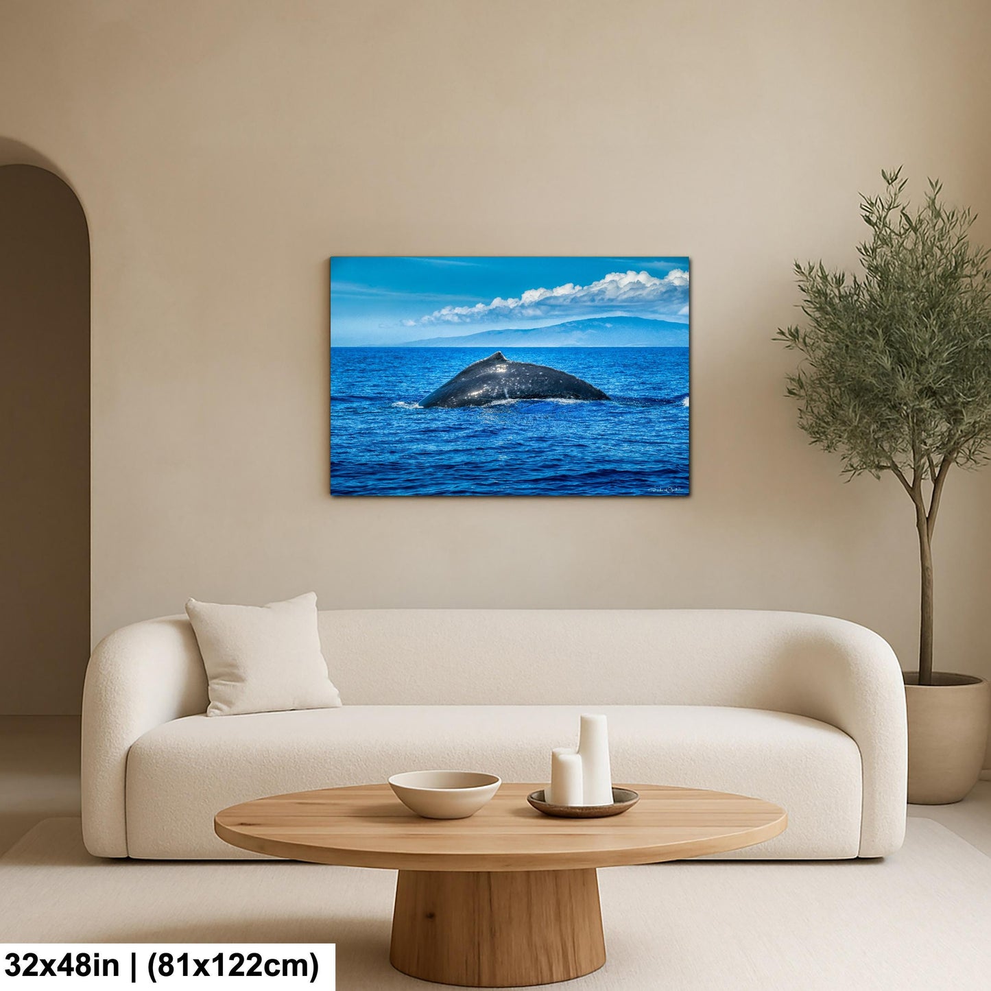 Humpback Whale Wall Art, Ocean Animal Print (Canvas, Metal, or Acrylic)