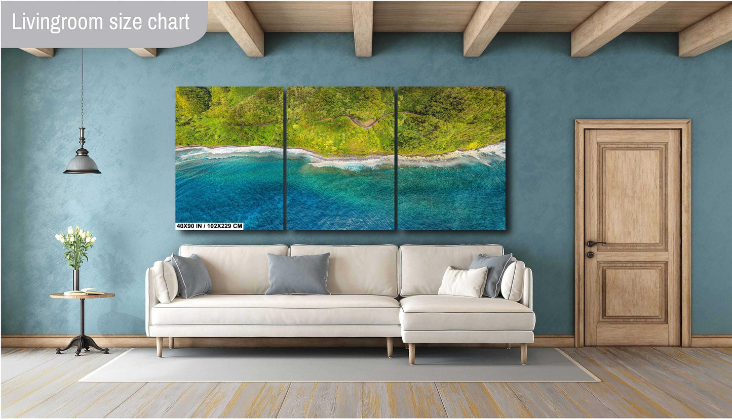 Road to Hana Wall Art – Maui Coastal Print | Vibrant Tropical Canvas Decor
