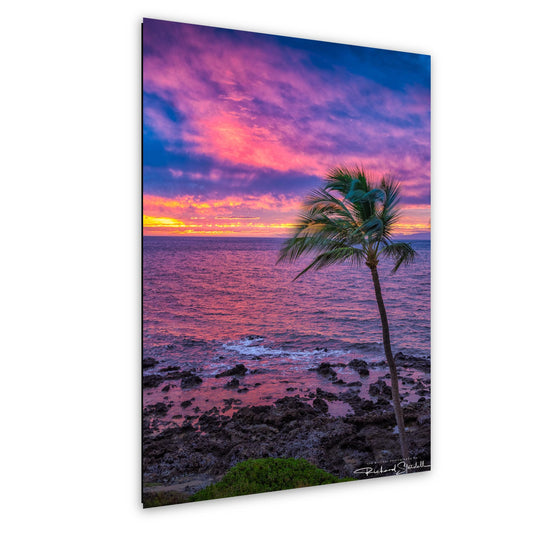 Maui Sunset Wall Art - Tropical Palm Tree Landscape