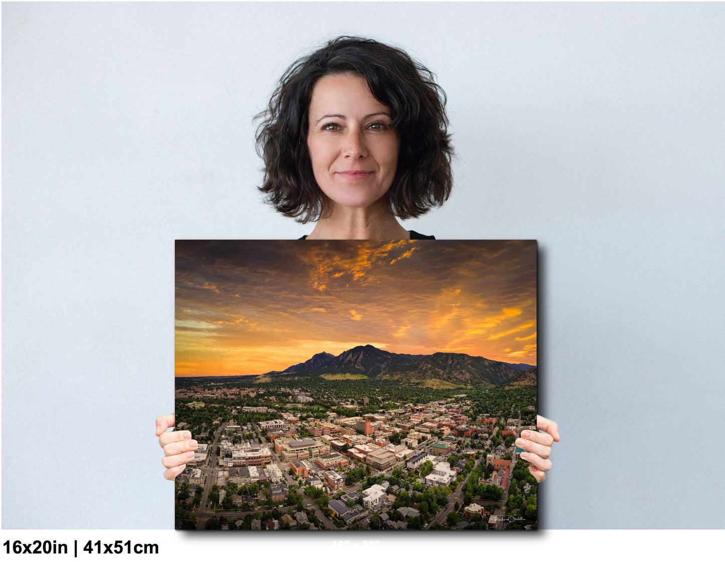 Boulder Wall Art – Modern Cityscape Print | Sunset Colors Decor Canvas