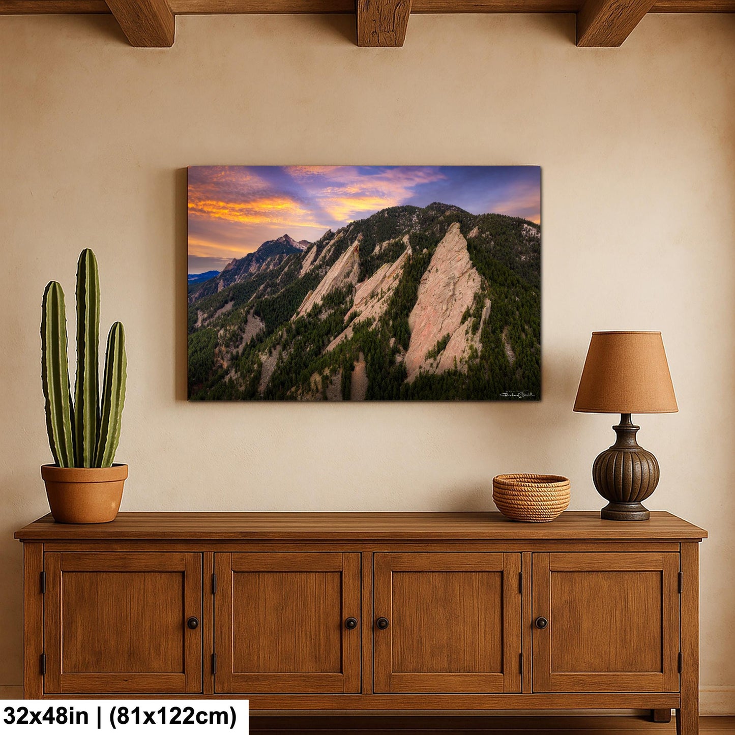 Boulder Flatirons Sunset Print: Colorado Mountain Wall Art (Canvas or Acrylic)