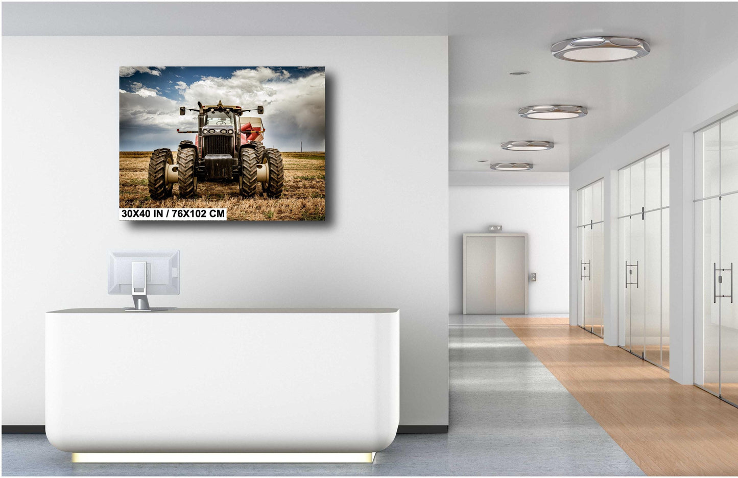 Rustic Tractor Wall Art - Farm Equipment Print | Country Landscape Decor Canvas