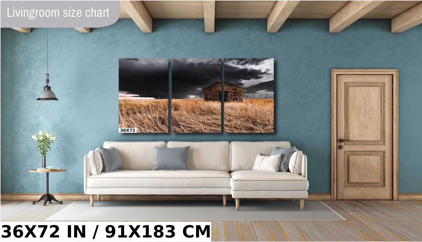 Rustic Farm Wall Art – Old Red Barn Print | Storm Photography Art Canvas