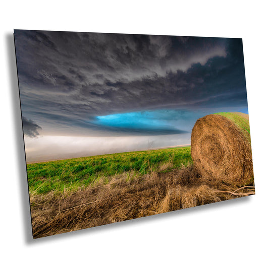 Storm Photo Wall Art Colorado Supercell Hay Bale Print Canvas & Metal Decor